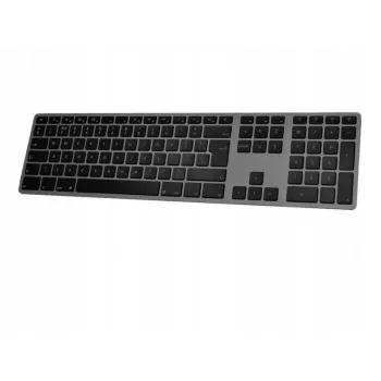 Tastatură wireless Matias FK418BTLB-UK — aluminiu, iluminată, Space Gray