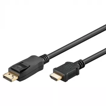 64836 Cablu adaptor DisplayPort 1.2 la HDMI 1.4 4K @ 30Hz / Cablu HDMI Ultra High Speed / Conector aurit pentru transmisie de semnal impecabilă / Laptop