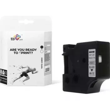 Bandă de etichete compatibilă DYMO TBP TBTD-45803, 19 mm x 7 m, negru pe alb