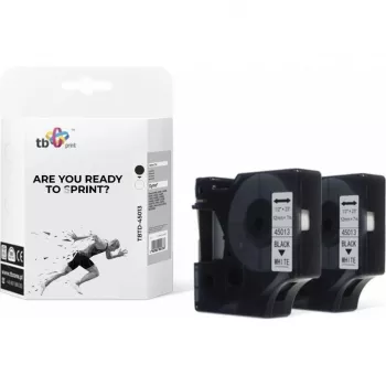 Bandă de etichete TB Print TBTD-45013 pentru DYMO, 12 mm x 7 m, negru pe alb, 2 buc.