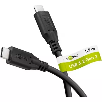 Cablu USB-C Goobay, USB 3.2, 60 W, 10 Gbit/s, Power Delivery, 1,5 m (1,50 m, USB 3.2, 60 W), cablu USB