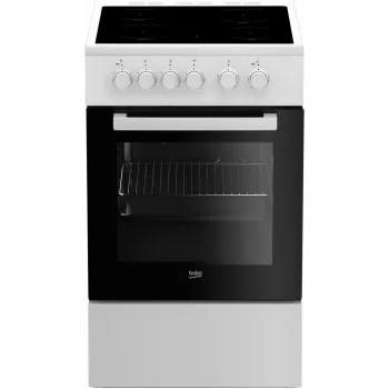 Beko FSS57000GW cooker Freestanding cooker Electric Ceramic hob Black, White
