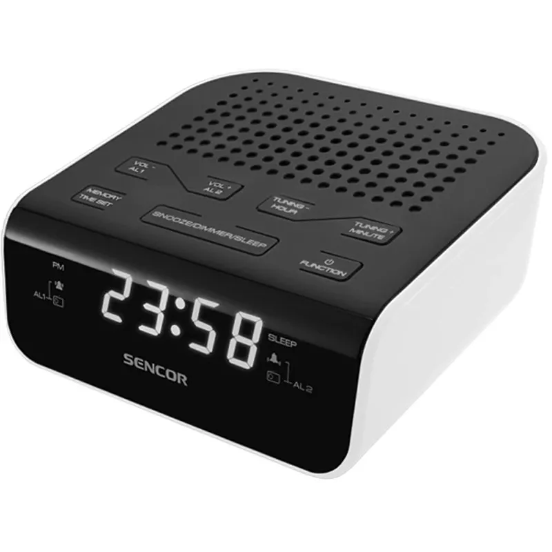 Radio cu ceas SENCOR SRC 136, alb/negru