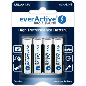Baterie alcalină de unică folosință everActive AA 1,5 V LR64BLPA set de 4