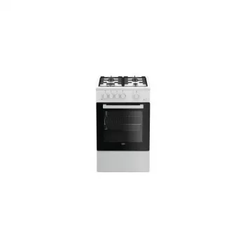 Beko FSG52020FW cooker Freestanding cooker Gas Black, White