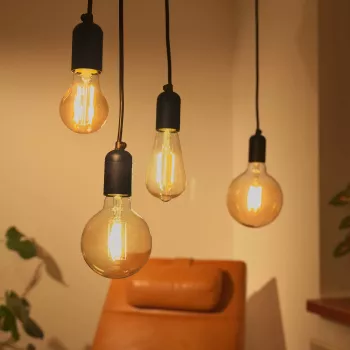 Bec inteligent Denver LBF-404 Wi-Fi negru transparent clasa energetică F