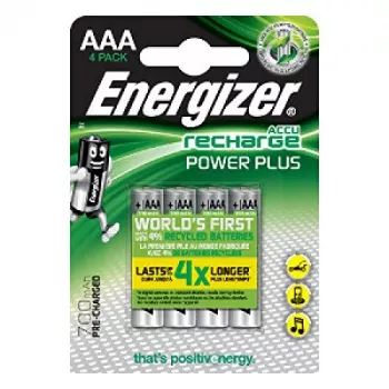 Acumulator ENERGIZER Recharge Power Plus 700 mAh AAA HR3/4 reîncărcabil, 4 bucăți