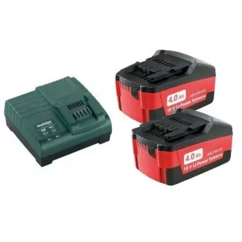 Set de bază Metabo 685050000, set acumulator și încărcător 2x 4,0 Ah 18V
