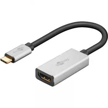 Adaptor cablu video Wentronic 60194 0,15 m USB Type-C HDMI negru - argintiu (60194)