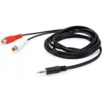 Cablu audio Equip 147093, 2 x RCA mamă la 3,5 mm tată, 2,5 m, negru
