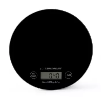 Cântar de bucătărie Esperanza EKS003K Negru, suprafață plată, Rotondo, electronic