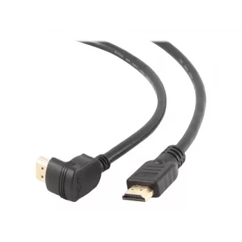 Cablu HDMI v2.0 conector tată în unghi 90 de grade la tată drept, 19 pini contacte aurite, 1,8 m, ambalaj bulk