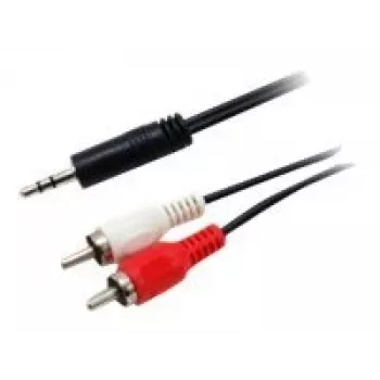 Cablu audio stereo Equip 3,5mm tată la 2xRCA tată, 2,5m, 3,5mm, tată, 2 x RCA, tată, 2,5 m, negru
