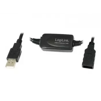 Cablu USB LogiLink UA0143 USB 2.0 USB-A tată la mamă 10,00 m Negru