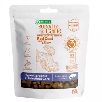 Recompense moi de dresaj pentru câini Nature’s Protection Somon 150 g — hipoalergenic cu aromă de somon, proteine 21%, umiditate 20%