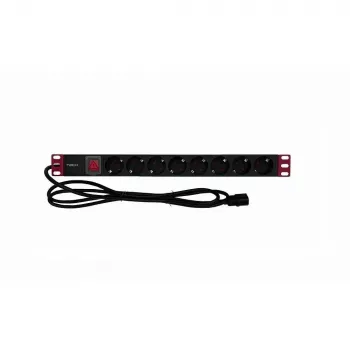 Prelungitor rack TECHLY 365733 1U — 8× prize Schuko, cablu 2 m
