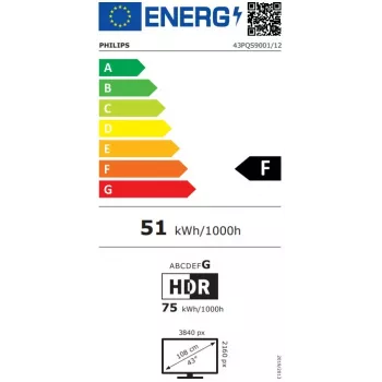 Philips 43PQS9001/12 televizor Smart LED 4K UHD de 43 inch cu Dolby Vision și Dolby Atmos