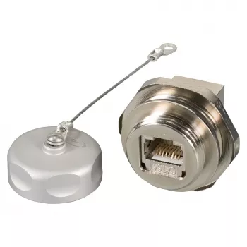 EFB Elektronik IP67DFKRJ45FL Cuplaj de trecere RJ45 Cat.6A, M25, IP67, ecranat