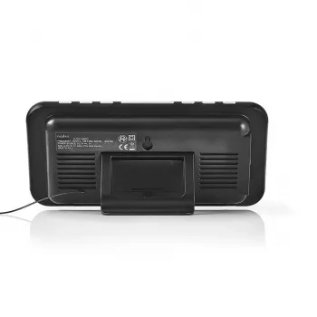 Radio-reveil Nedis CLAR004BK cu afișaj LED, tuner FM, alarmă dublă, proiecție, AUX, negru