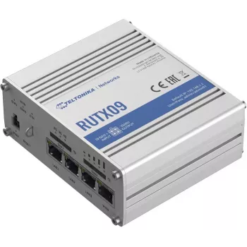 Router celular industrial Teltonika RUTX09 4G LTE-A Cat 6 cu switch Gigabit cu 4 porturi, dual SIM, GNSS
