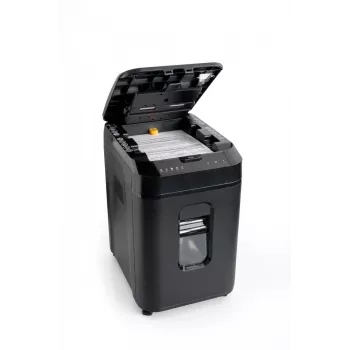 Distrugător de documente WALLNER AF160 C2 Cross-Cut, alimentare automată 160 coli, securitate P-4, coș 26 L, negru