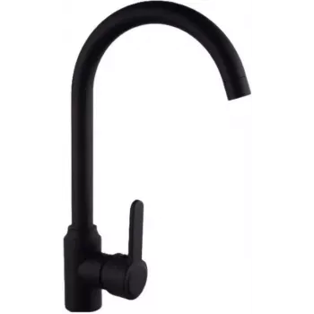 Set chiuvetă de bucătărie Pyramis Lefkada 1 cuvă 1 scurgător negru + baterie Lungo Volcano Black Edition 590x440 mm