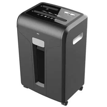 Deli E14400 Cross-Cut Paper Shredder, 12 Sheets, 23L, Black