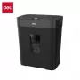 Distrugător de documente cu tăiere încrucișată Deli ET023, 10 coli, securitate P-4, coș 17L, negru