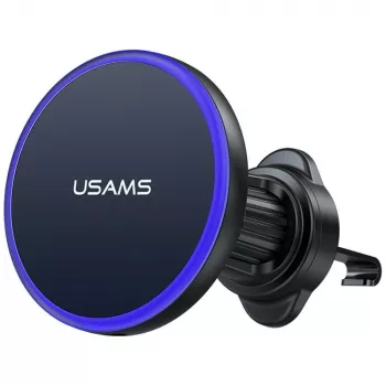 USAMS Suport magnetic de ventilație pentru smartphone, rotație 360°, negru