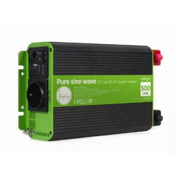 Invertor de tensiune Gembird 12V la 230V, sinus pur, 500W