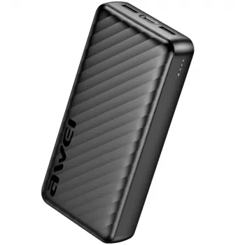 Power bank AWEI P6K Pro 20000mAh 2xUSB-A/USB-C negru
