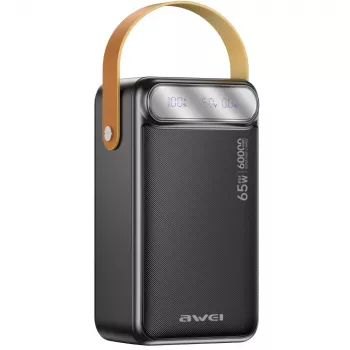 Power bank AWEI PA-82 60000mAh 65W PD 2xUSB-A/USB-C negru