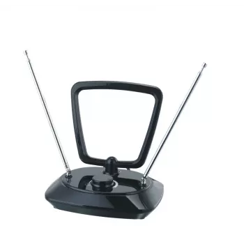 Antenă TV de interior Philips SDV5200/12 cu filtru 5G, DVB-T/T2, cablu coaxial 1,85 m, Negru