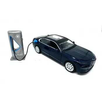 Machetă auto din metal PULIO Auto MSZ 1:32 BMW i7 cu lumină și sunet