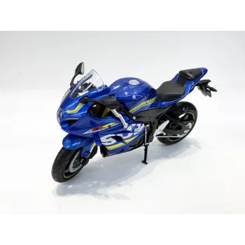 Machetă motocicletă din metal PULIO MSZ 1:12 Suzuki GSX-R1000 Albastru