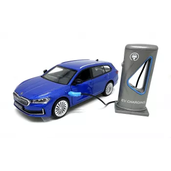 Machetă auto din metal PULIO 1:35 Skoda Superb Combi cu lumină și sunet