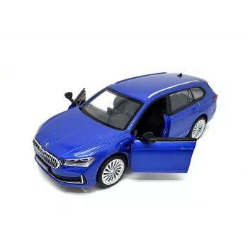 Machetă auto din metal PULIO 1:35 Skoda Superb Combi cu lumină și sunet