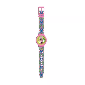 Ceas analogic PULIO în cutie metalică - Disney Minnie Mouse, curea din piele PU roz, mecanism cu cuarț, carcasă din aliaj metalic de 30mm, rezistent la stropi, pentru fete de la 6 ani