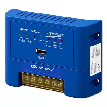 Regulator de încărcare solară QOLTEC MPPT 15A 12V/24V pentru LiFePO4, Gel, AGM, Flooded, Sealed Lead-Acid cu LCD și RS485
