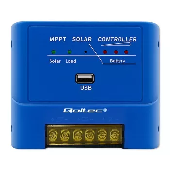 Regulator de încărcare solară QOLTEC MPPT 15A 12V/24V pentru LiFePO4, Gel, AGM, Flooded, Sealed Lead-Acid cu LCD și RS485