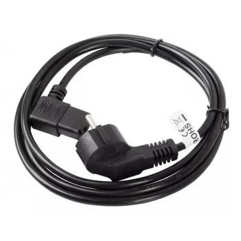 Cablu de alimentare LANBERG CA-C13C-12CC-0030-BK 3m Schuko cu colț la IEC C13, H05VV-F 3G1.0, VDE, negru
