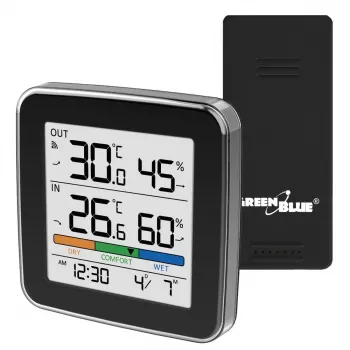 GREENBLUE GB169 B Stație meteo wireless cu afișaj color și senzor exterior