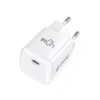 Încărcător de perete CRONG NEO GaN 40W USB-C PD 3.2 cu AVS - alb