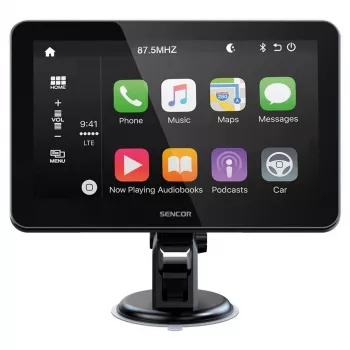 Receptor multimedia 2-DIN SENCOR SCT M760BWT 7 inch cu CarPlay Android Auto wireless și intrare pentru cameră marșarier