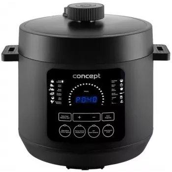Multicooker CONCEPT CK6001 5L 900W 10 programe antiaderent negru/oțel inoxidabil