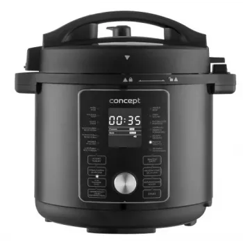 Multicooker CONCEPT CK8000 cu funcție de friteuză cu aer cald, vas 6L, coș 3,5L, 1500W, 10 programe, negru/argintiu