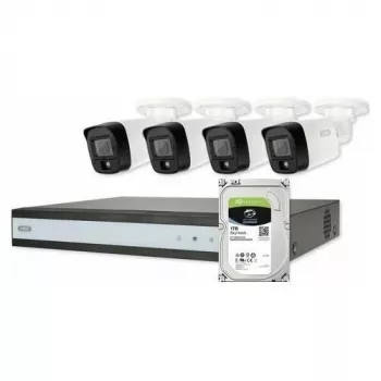 Set complet ABUS Security-Center TVVR33843T cu 4 camere analogice mini-tub și recorder