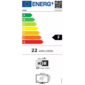 Monitor OLED ASUS ProArt Display OLED PA279CDV 26,5 inch 4K UHD - 120Hz, HDR, hub USB, reglabil pe înălțime, negru/argintiu
