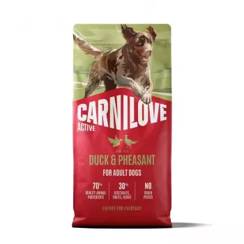 Hrană uscată pentru câini CARNILOVE ACTIVE cu rață și fazan pentru câini adulți de toate rasele 12 kg