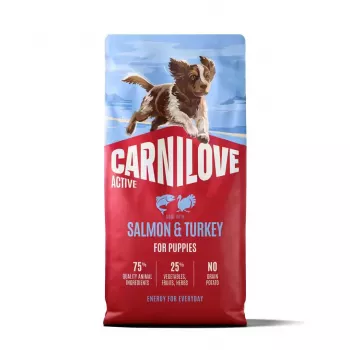 Hrană uscată pentru câini CARNILOVE ACTIVE cu somon și curcan pentru pui 12 kg
